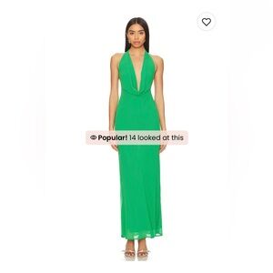 RUNAWAY THE LABEL MAXI DRESS GREEN SIZE SMALL